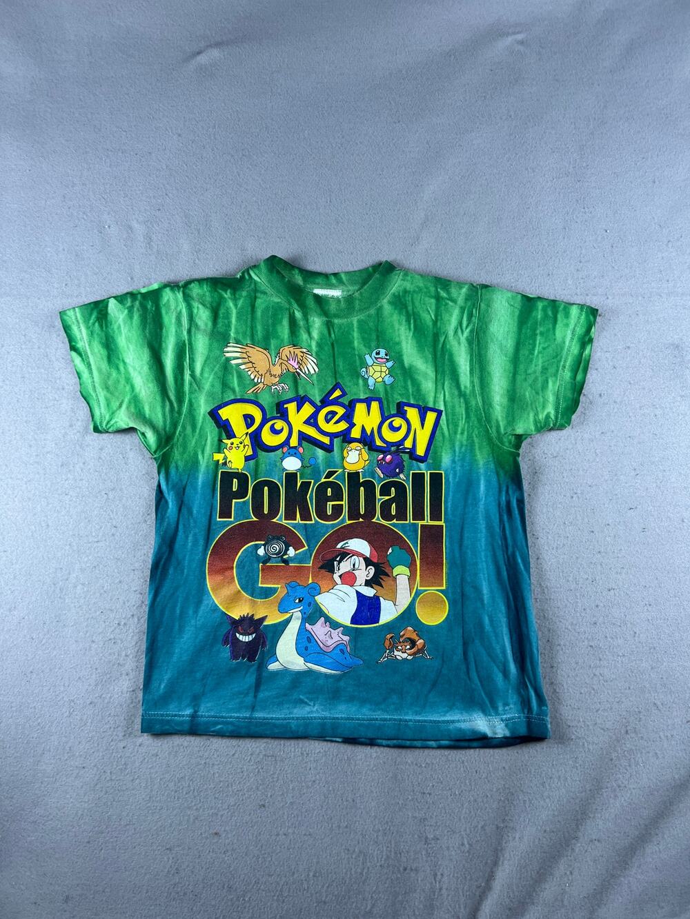 Pokémon T-Shirt Youth S Green Tie Dye Pokéball Go Pikachu Character Graphic Tee